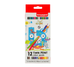 Crayon de couleur Bruynzeel Kids Twin Point set 12 couleurs