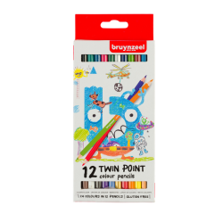 Kleurpotlood Bruynzeel Kids Twin Point blister à 12 stuks assorti