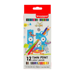 Kleurpotlood Bruynzeel Kids Twin Point blister à 12 stuks assorti