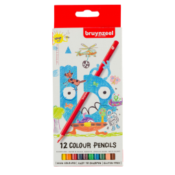 Crayon de couleur Bruynzeel Kids blister de 12 pièces assorti