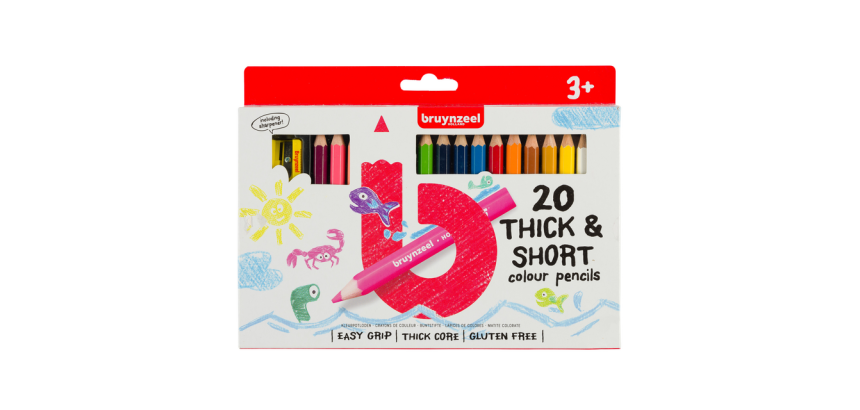 Bruynzeel Kids Dicke & Kurze Buntstifte Set 20 Farben