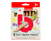 Crayon de couleur Bruynzeel Kids Soft blister 6 pièces assorti