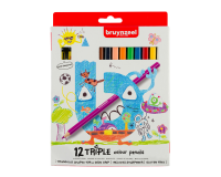 Crayon de couleur Bruynzeel Kids Triple blister 12 pièces assorti