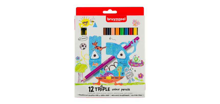Bruynzeel Kids Colored Pencil Triple Set 12 Colors