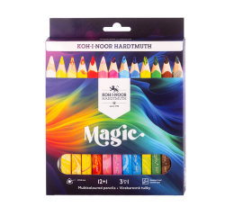 Kleurpotloden Koh-i-Noor Jumbo Magic doos 13 kleuren