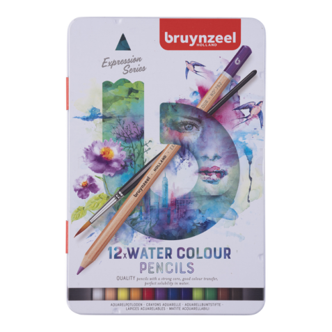 Crayon aquarelle Bruynzeel Expression set 12 pièces assorti