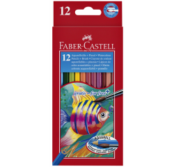 Faber Castell Watercolor Colored Pencils + Brush Set of 12 Assorted Pieces
