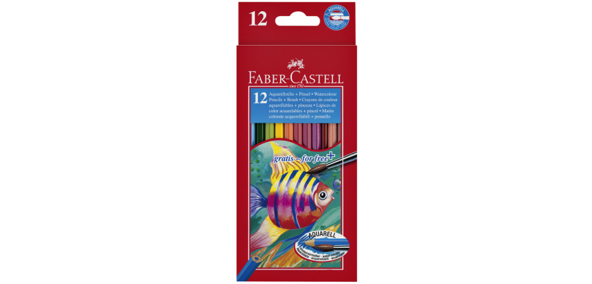 Faber Castell Aquarell-Buntstifte + Pinselset mit 12 sortierten Teilen
