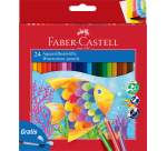 Kleurpotloden Faber-Castell aquarel incl penseel assorti set à 24 stuks
