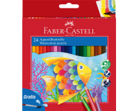 Crayons de couleur Faber-Castell Aquarelle + pinceau set de 24 pièces assorti
