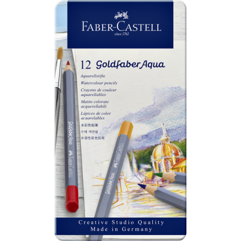 Kleurpotloden Faber-Castell Goldfaber aquarel assorti blik à 12 stuks