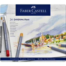 Crayons de couleur Faber-Castell Goldfaber Aquarelle assorti boîte 24 pièces