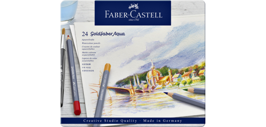 Crayons de couleur Faber-Castell Goldfaber Aquarelle assorti boîte 24 pièces