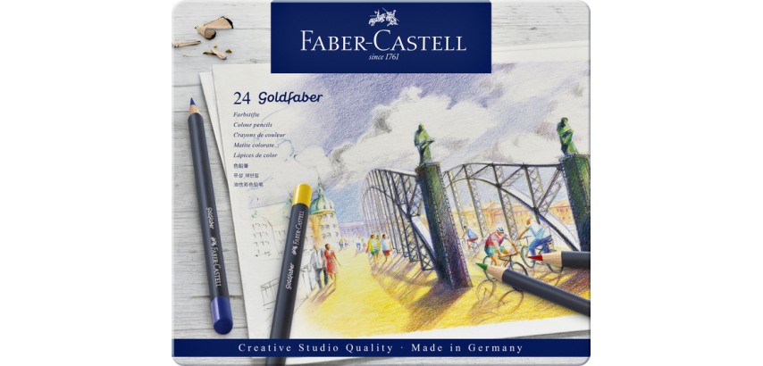 Crayon de couleur Faber-Castell Goldfaber boîte 24 pièces assorti