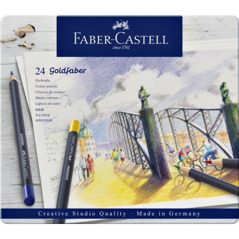 Kleurpotloden Faber-Castell Goldfaber assorti blik à 24 stuks