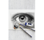 Faber-Castell Pencil 6 hardness levels includes sharpener and eraser