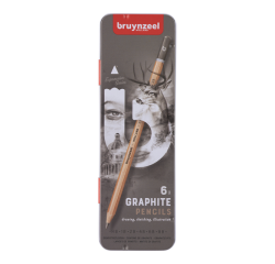Crayons graphite Bruynzeel Expression set 6 duretés gris