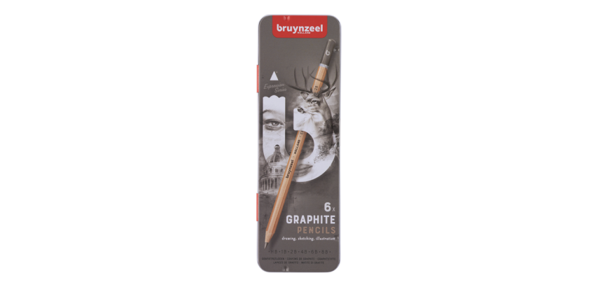 Bruynzeel Expression Graphitstifte Set 6 Härten Grau