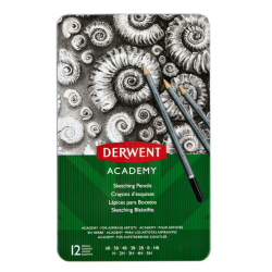 Potlood Derwent Academy 6B5H assorti hardheden blik à 12 stuks