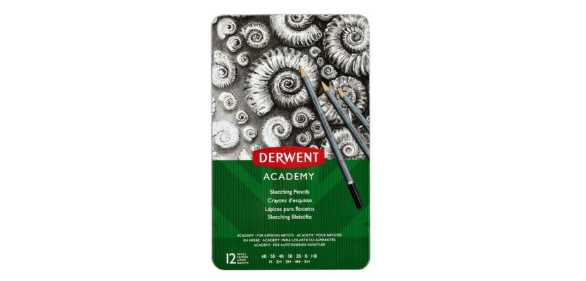 Crayon Derwent Academy 6B5H boîte 12 pièces dureté assortie