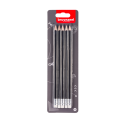 Crayon Bruynzeel Teens HB avec embout gomme blister 5 duretés gris