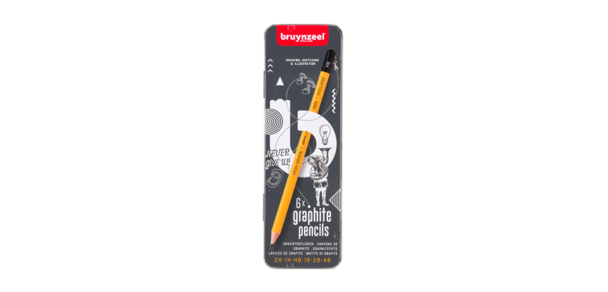 Crayon graphite Bruynzeel Burotek boîte 6 duretés