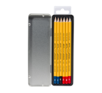 Crayon graphite Bruynzeel Burotek boîte 6 duretés gris