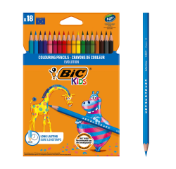BIC Kids Evolution ECOlutions Colored Pencils blister pack of 18 colors