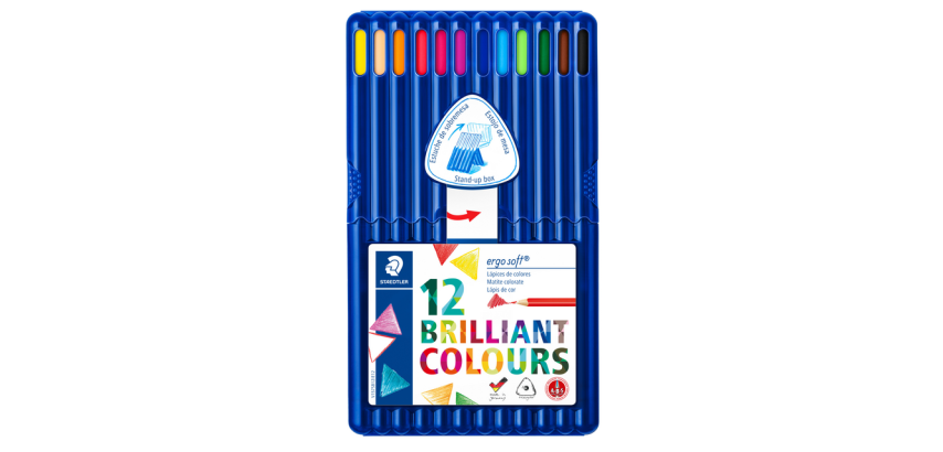 Crayon de couleur Staedtler Ergosoft triangulaire 12 pièces assorti