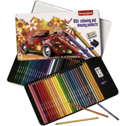 Crayons de couleur Bruynzeel Super Sixties Coccinelle boîte de 60 pièces