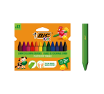 Kleurkrijt BicKids  857 Plastidecor triangel assorti etui à 12st