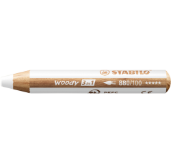 Crayon de couleur STABILO 880 woody 3-en-1 multi-usages blanc