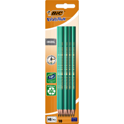 Crayon BIC Evolution 655 hexagonal HB blister 10 pièces