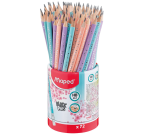 Crayon graphite Maped Black'sPeps embout gomme pot 72 pièces pastel