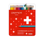 Crayon de couleur Caran d’Ache Swisscolor Aquarel 18 pièces assorti