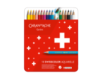 Crayon de couleur Caran d’Ache Swisscolor Aquarel 18 pièces assorti