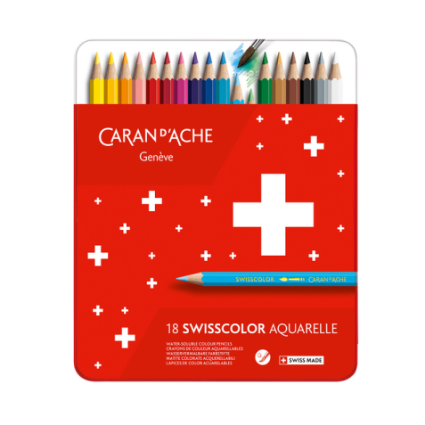 Kleurpotloden Caran d'Ache Swisscolor aquarel 18 stuks assorti