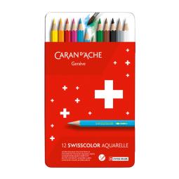 Crayon de couleur Caran d’Ache Swisscolor Aquarel 12pcs ass