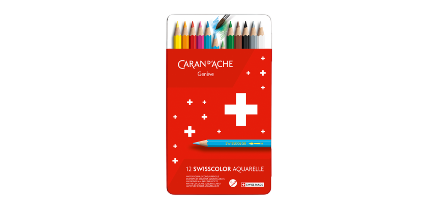 Kleurpotloden Caran d'Ache Swisscolor aquarel 12 stuks assorti
