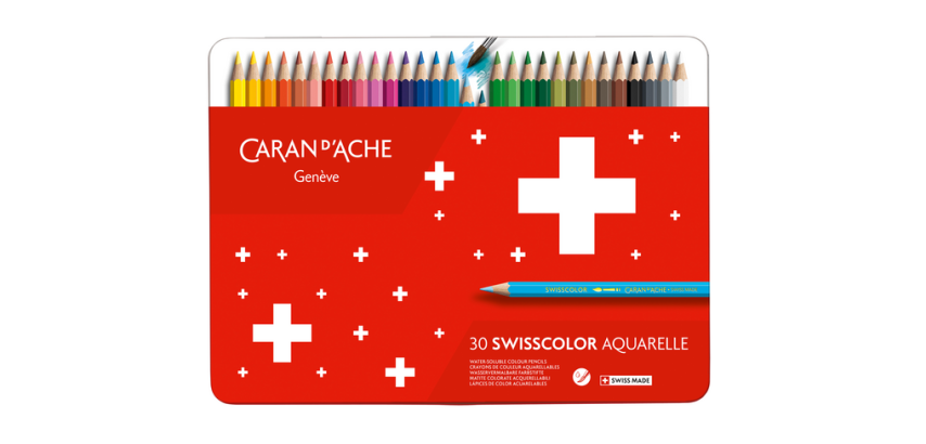 Crayon de couleur Caran d’Ache Swisscolor Aquarel 30 pièces assorti