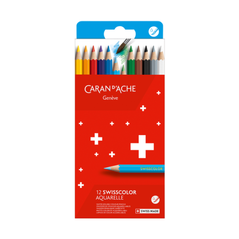 Crayon de couleur Caran d’Ache Aquarel boîte 12 pièces