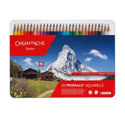 En_lapices de colores caran d'ache acuarelables caja metalica de 30 colores surtidos