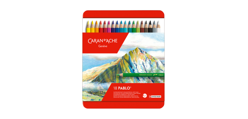 Caran d'Ache Pablo colored pencils box of 18 assorted pieces