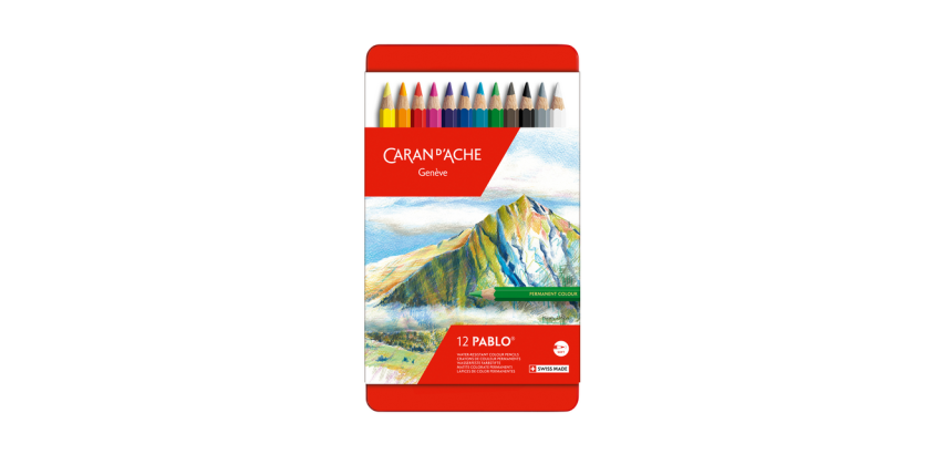 Crayon de couleur Caran d’Ache Pablo boîte 12 pièces assorti