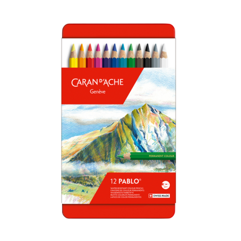 Crayon de couleur Cara d’Ache Pablo 12 pièces assorti