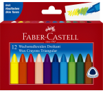 Waskrijt Faber-Castell driehoekig assorti set à 12 stuks