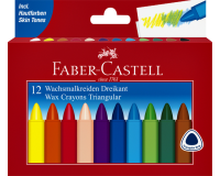 Waskrijt Faber-Castell driehoekig assorti set à 12 stuks