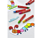 Waskrijt Faber-Castell driehoekig assorti set à 12 stuks