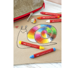 Waskrijt Faber-Castell driehoekig assorti set à 12 stuks