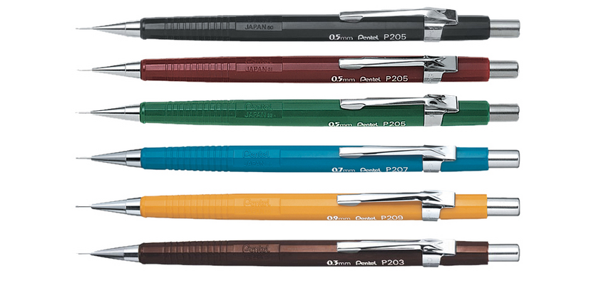 Vulpotlood Pentel P203 2B 0.3mm bruin